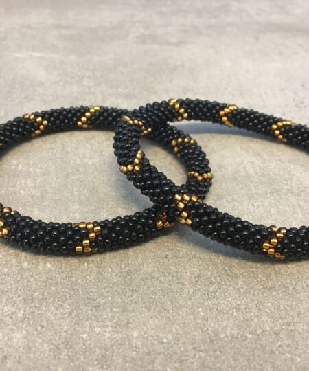 Nepal perle armbånd - N112 - Sort og kobber
