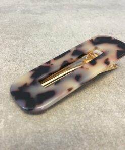 Alternative view of Ella - Firkantet Hårklemme i leopard