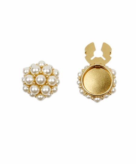 Knappeskjuler Pearl Bloom – blomsterformet knappeskjuler med perler i guld
