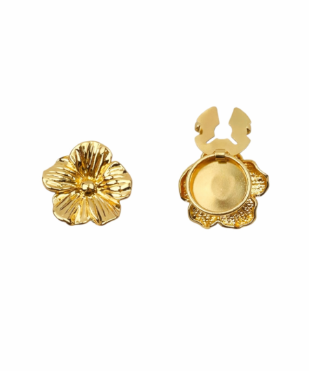 Knappeskjuler Flower Classic i guld – blomsterformet button cover