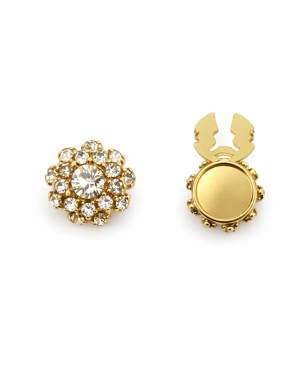 Knappeskjuler Luminis – blomsterformet knappeskjuler med funklende sten