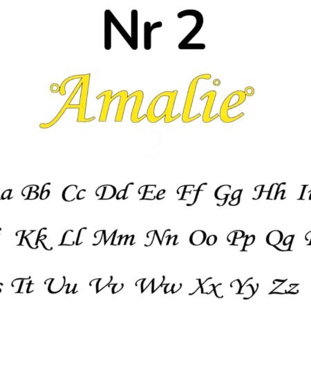 Personlig navnehalskæde med forskellige skrifttyper