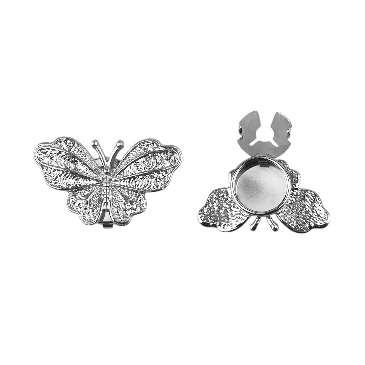 Sommerfugl button cover Knappeskjuler – sommerfugleformet design med let og elegant udtryk