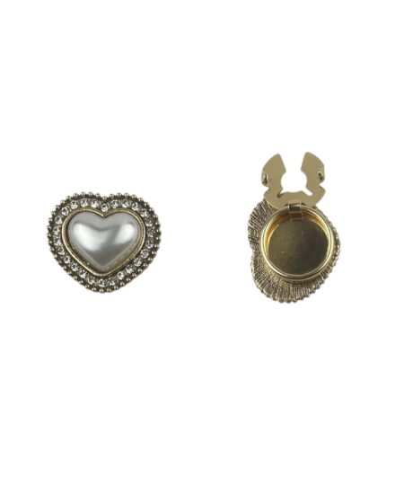 Hjerte button cover Knappeskjuler – stilrent hjerteformet design med blank finish