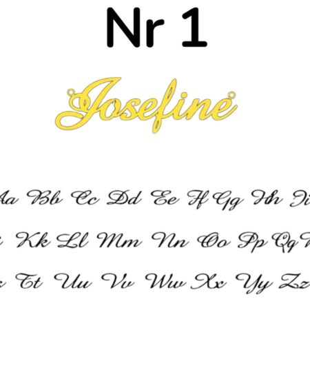 Personlig navnehalskæde med forskellige skrifttyper