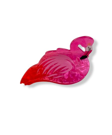 Elegant hårklemme formet som en flamingo. Et dekorativt håraccessory, der giver din frisure et sjovt og stilfuldt udtryk.